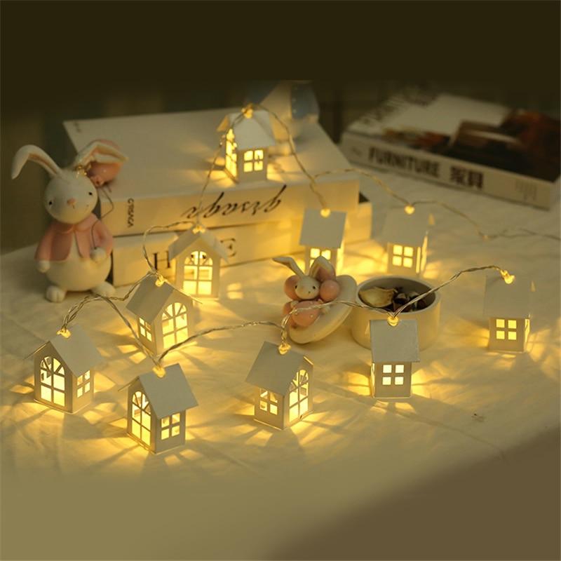 1.5m 10 LED Christmas String Lights With Houses