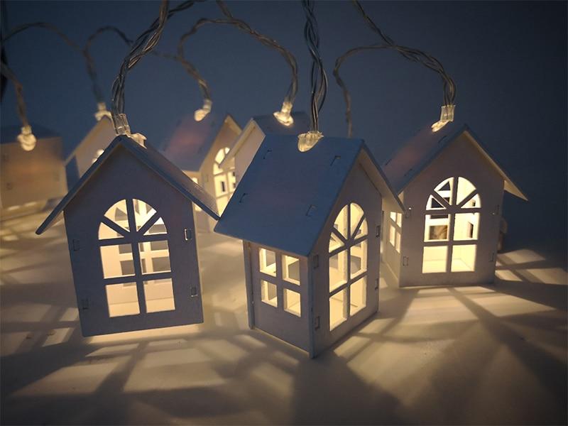 1.5m 10 LED Christmas String Lights With Houses