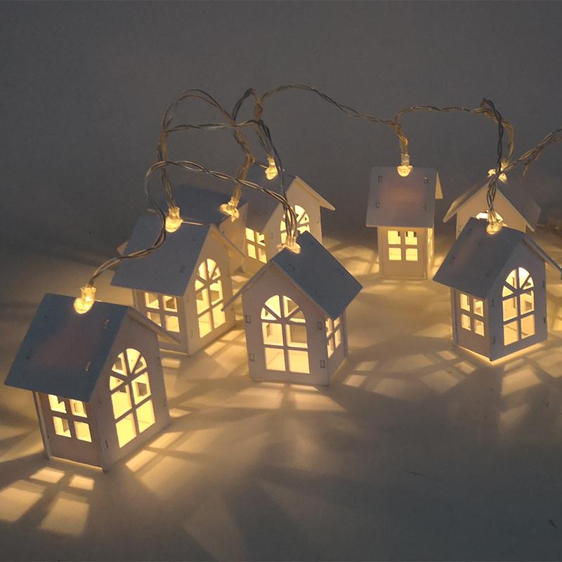 1.5m 10 LED Christmas String Lights With Houses