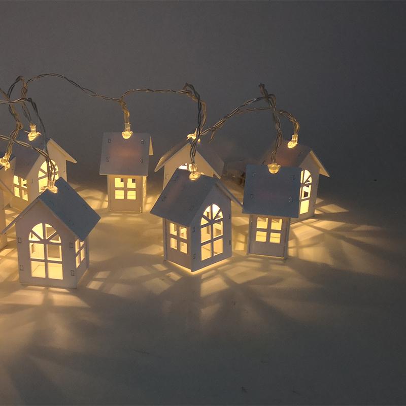 1.5m 10 LED Christmas String Lights With Houses