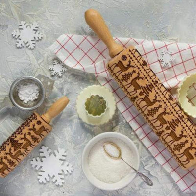 Embossing Rolling Pin For Christmas
