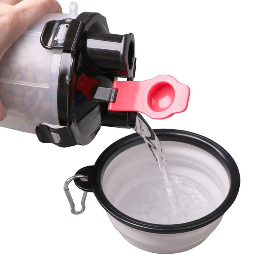 2-in-1 Dog Travel Bottle, Pet Feeder And Water Bowl