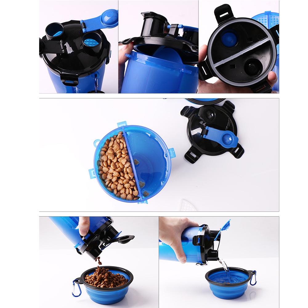 2-in-1 Dog Travel Bottle, Pet Feeder And Water Bowl
