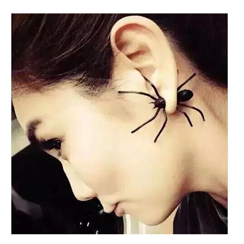3D Creepy Black Spider Halloween Earring