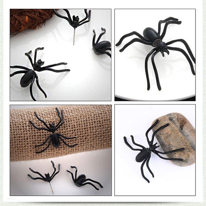 3D Creepy Black Spider Halloween Earring