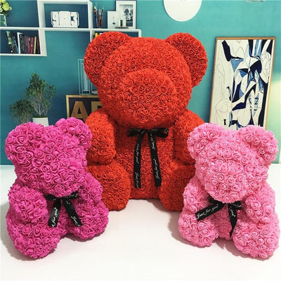 Rose Teddy Bear With Flowers