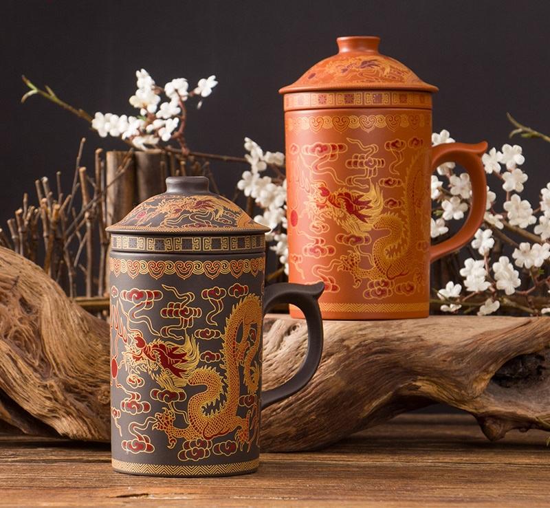 Oriental Ceramic Tea Mug Infuser