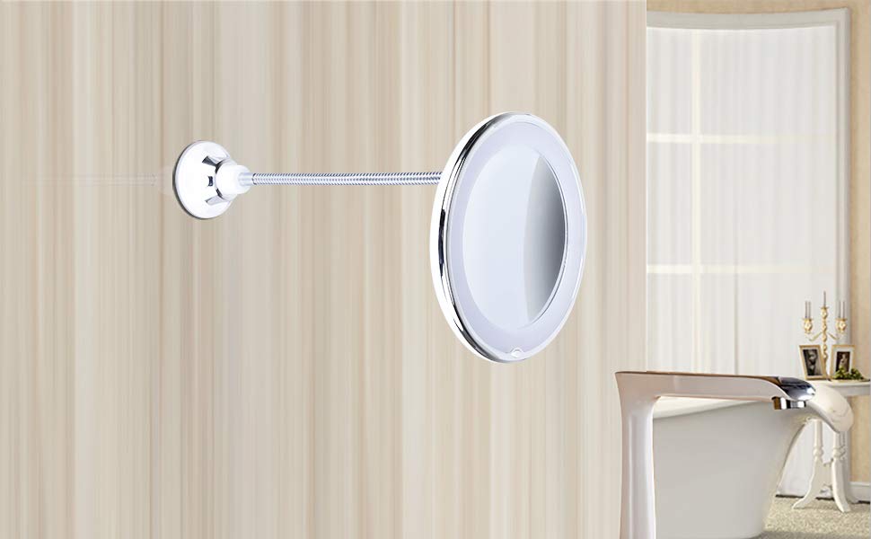 Flexible 10x Magnifying Vanity Mirror With Lights