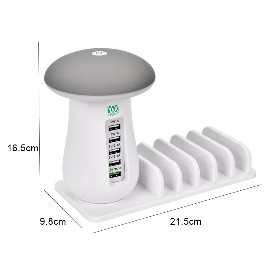 5 Usb Charging Station With Night Light For Reading