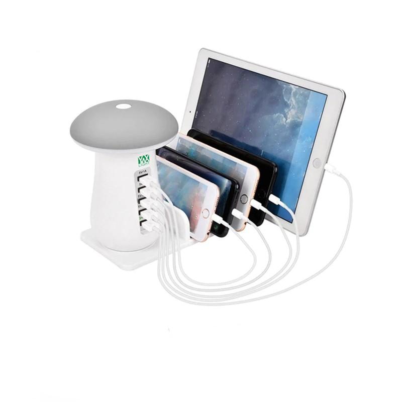 5 Usb Charging Station With Night Light For Reading