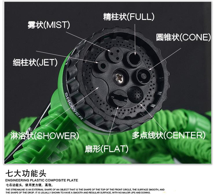 25-200ft Expandable Garden Hose With 7-Mode Spray Gun