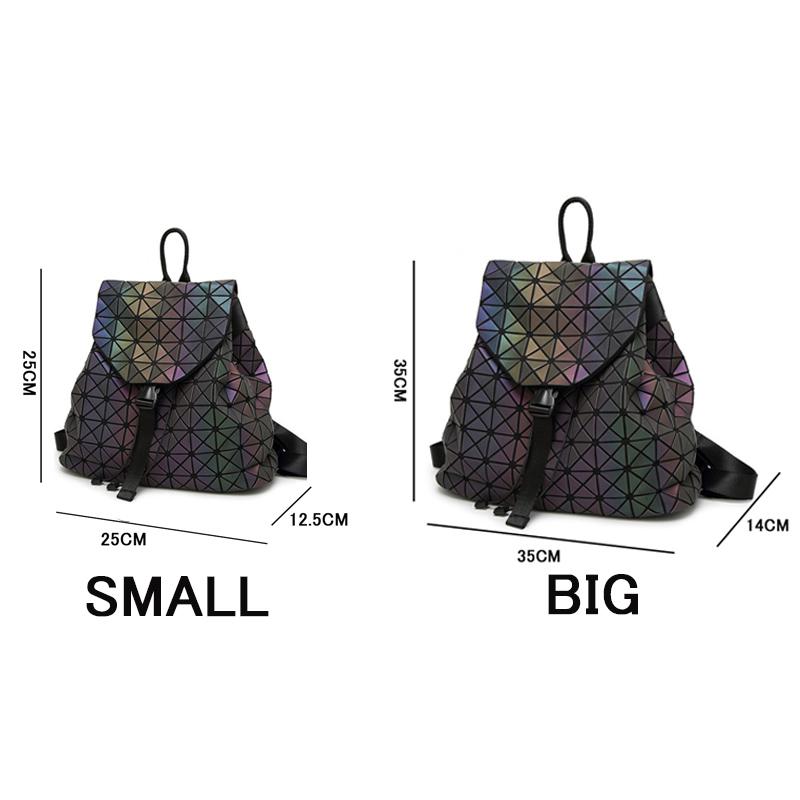 Luminous Folding Female Backpack, Teen School Bag For Girls