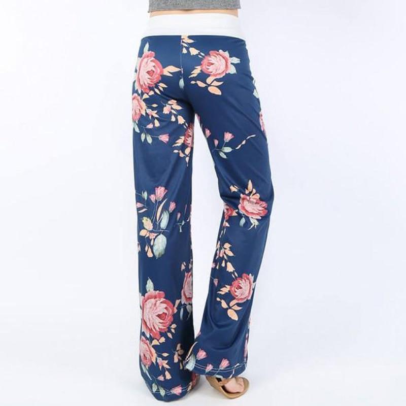 Casual Autumn Print Wide Leg Pants For Women