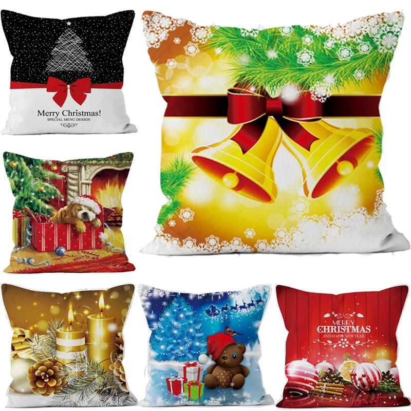 Short Plush Christmas Pillow Cover