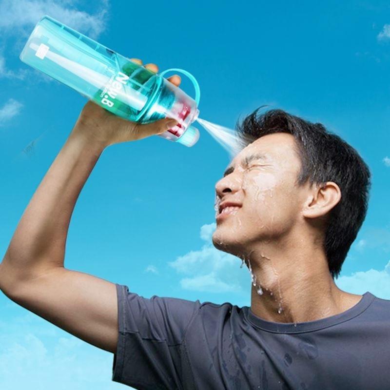 2-in-1 Drinking, Spray Sports Water Bottle
