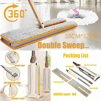 Double Sided Flat Microfiber Mop For Floor