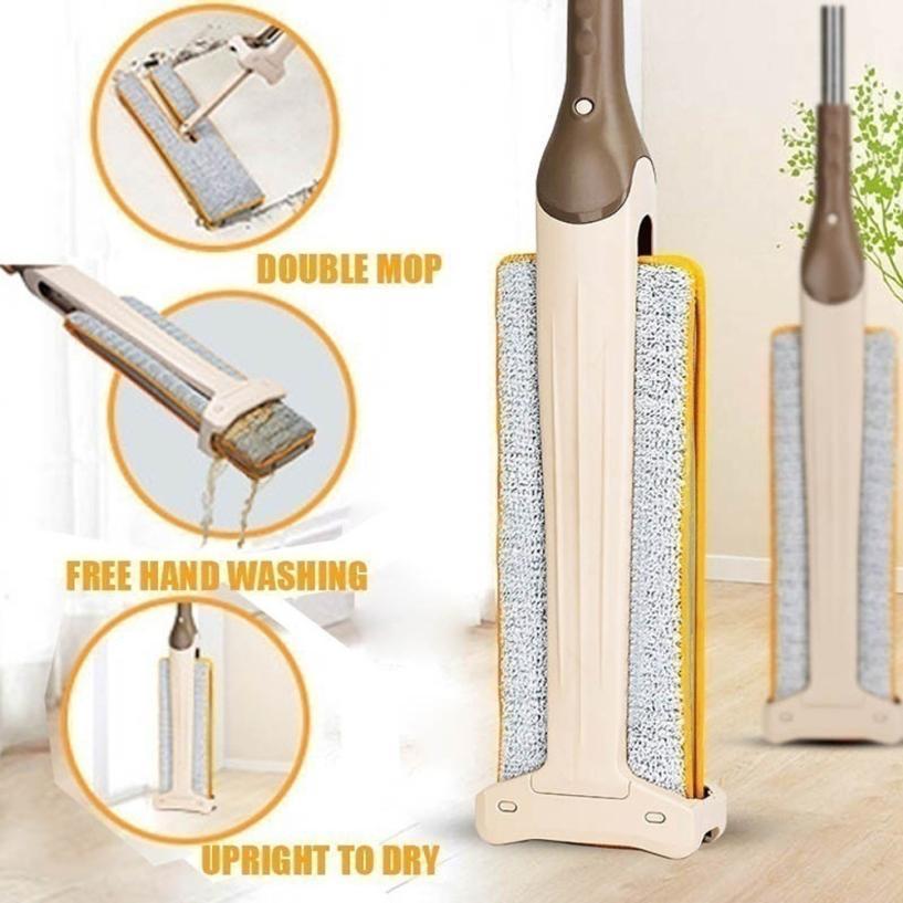 Double Sided Flat Microfiber Mop For Floor