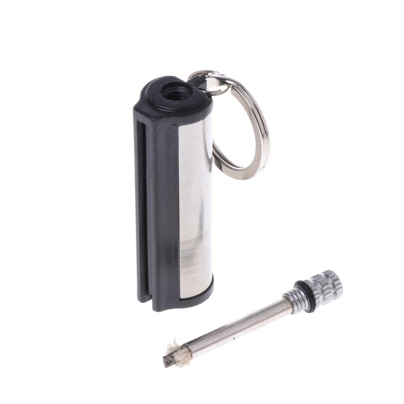 Metal Keychain Lighter With Permanent Match