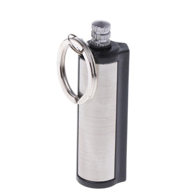 Metal Keychain Lighter With Permanent Match