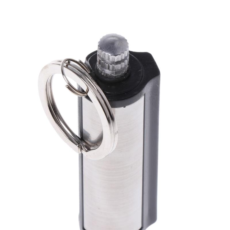 Metal Keychain Lighter With Permanent Match