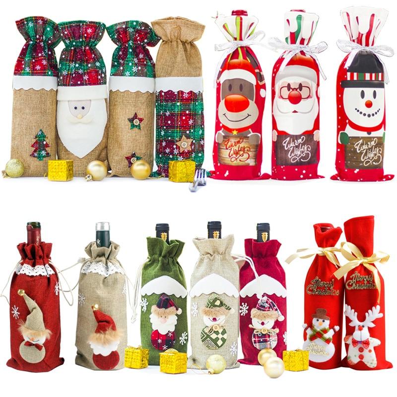 Christmas Wine Bottle Decorations-Bags & Hats