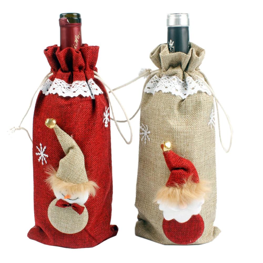 Christmas Wine Bottle Decorations-Bags & Hats