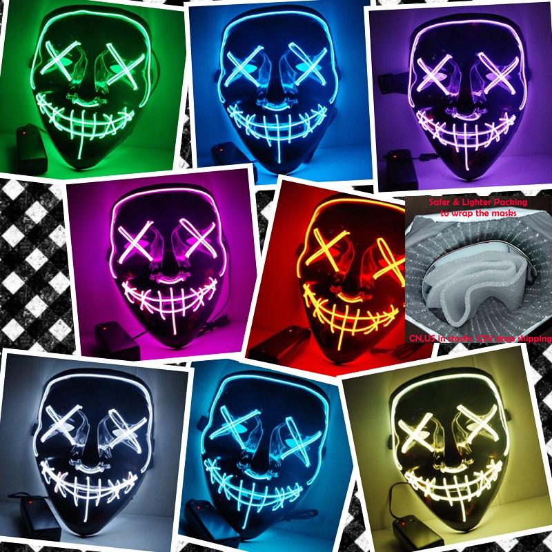 Scary Halloween Party Masks With LED Light