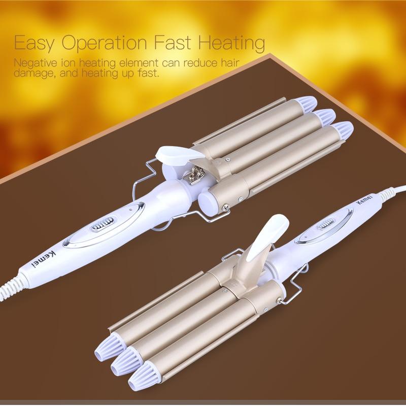 3-Barrel Ceramic Hair Curling Iron