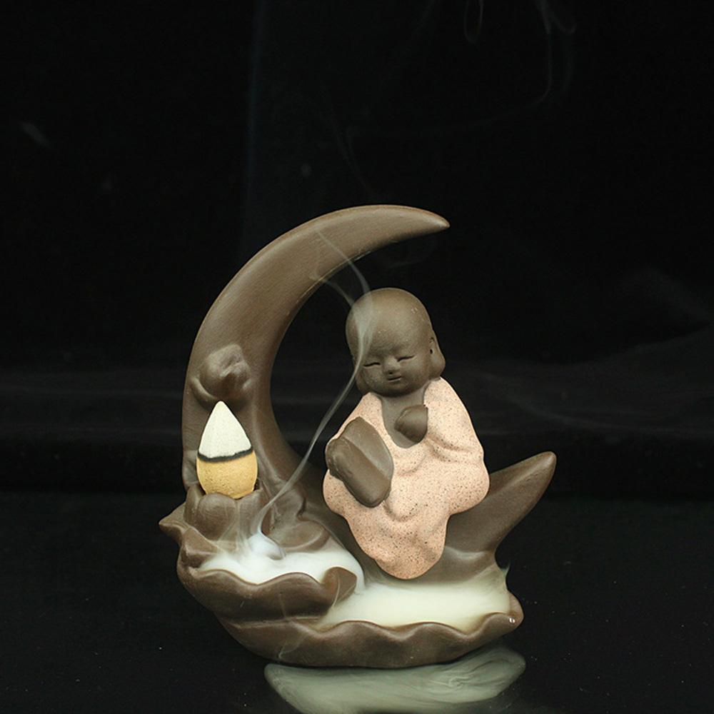 Ceramic Little Monk Backflow Incense Holder