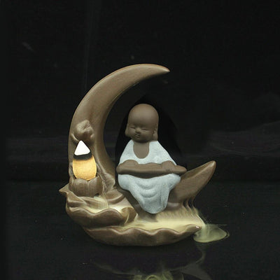 Ceramic Little Monk Backflow Incense Holder