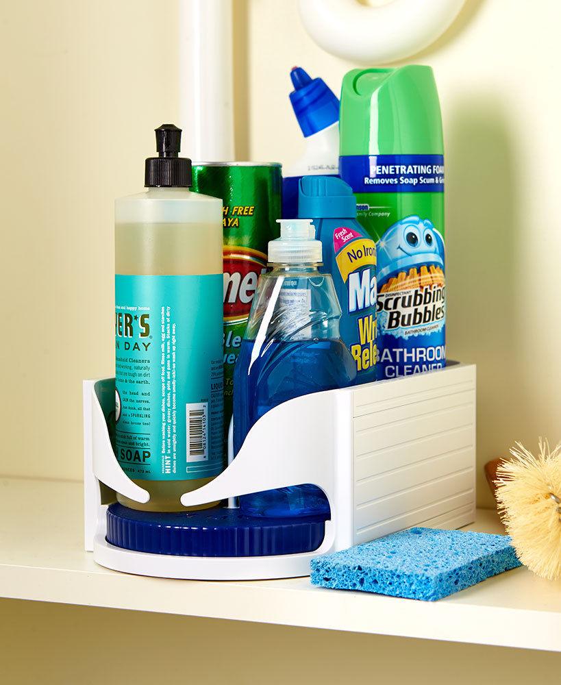 Multi-Functional Double Roller Rotating Kitchen, Bathroom Rack