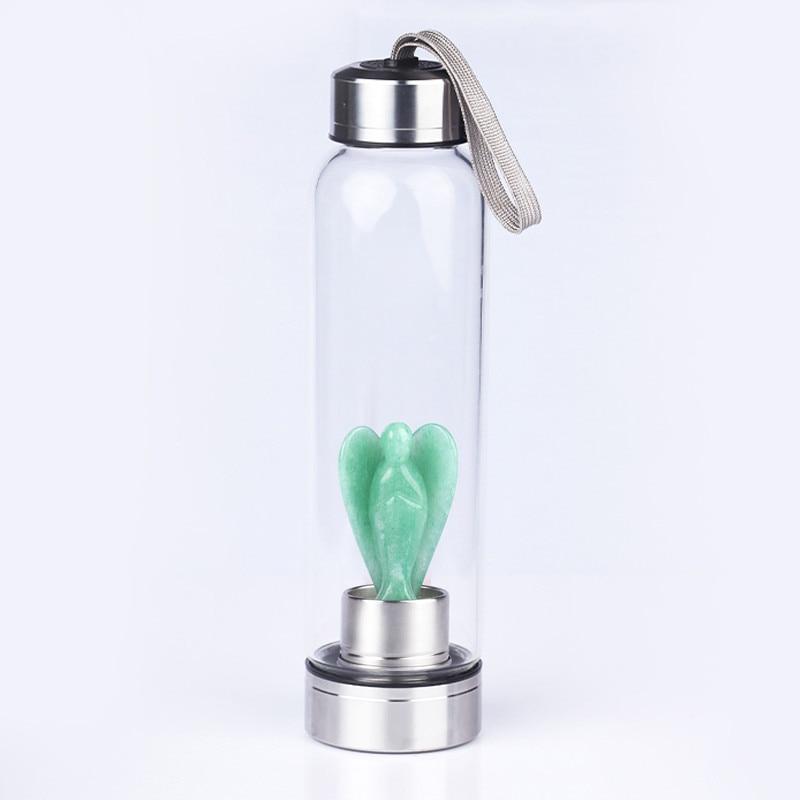 Gem Water Bottle With Natural Healing Crystal Wand