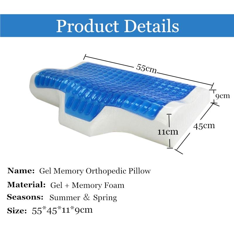 Silicone Gel, Memory Foam Orthopedic Pillow for Neck Pain