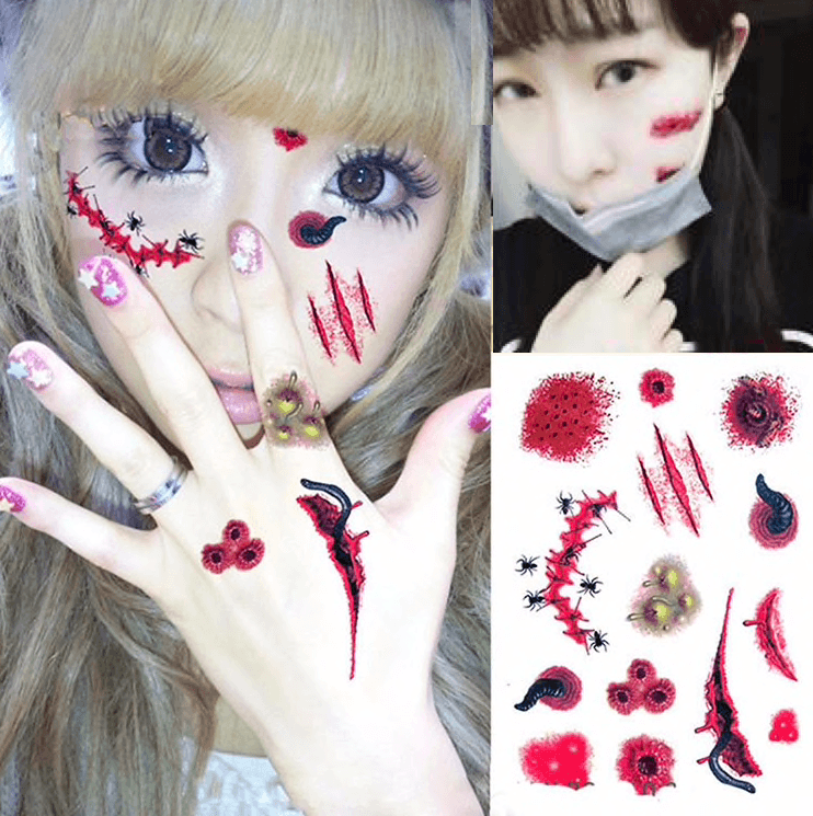 Fake Halloween Zombie Scar