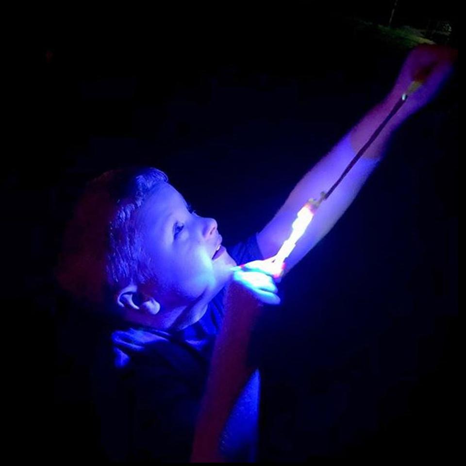 6PCS Original Rocket Copters Bamboo Dragonfly Slingshot LED Outdoor Toys