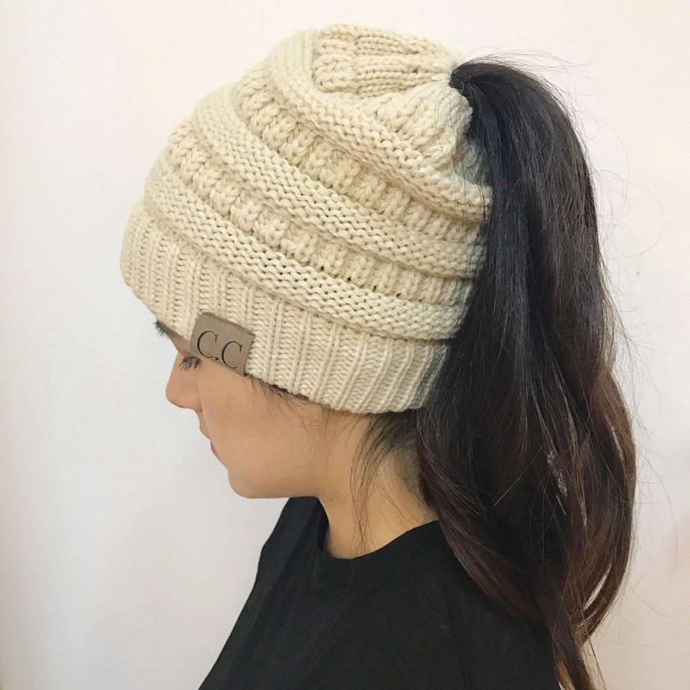 Ponytail Beanie Cap For Women