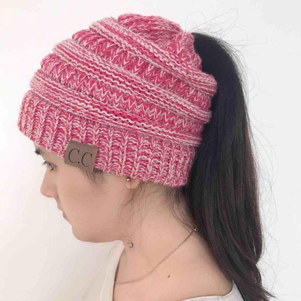 Ponytail Beanie Cap For Women