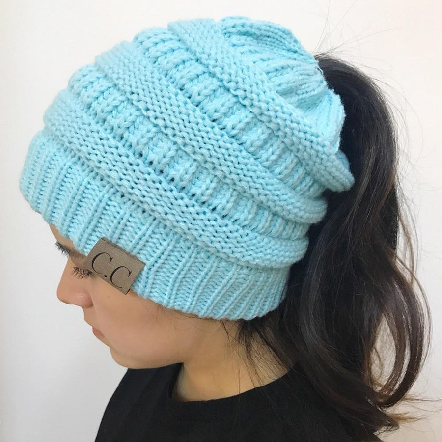 Ponytail Beanie Cap For Women