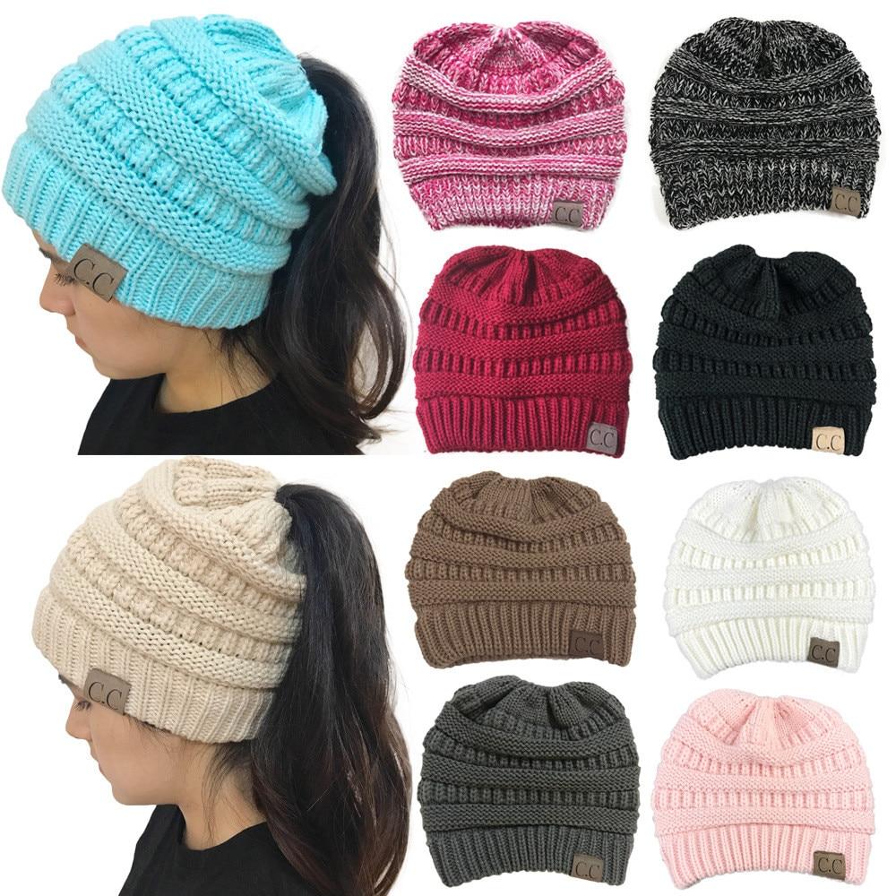 Ponytail Beanie Cap For Women