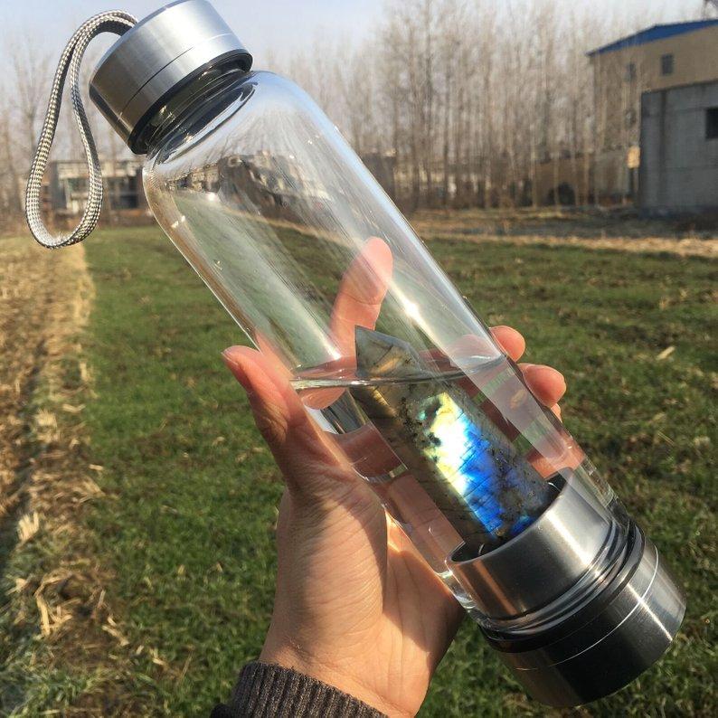 Natural Elixir Labradorite Water Bottle Quartz