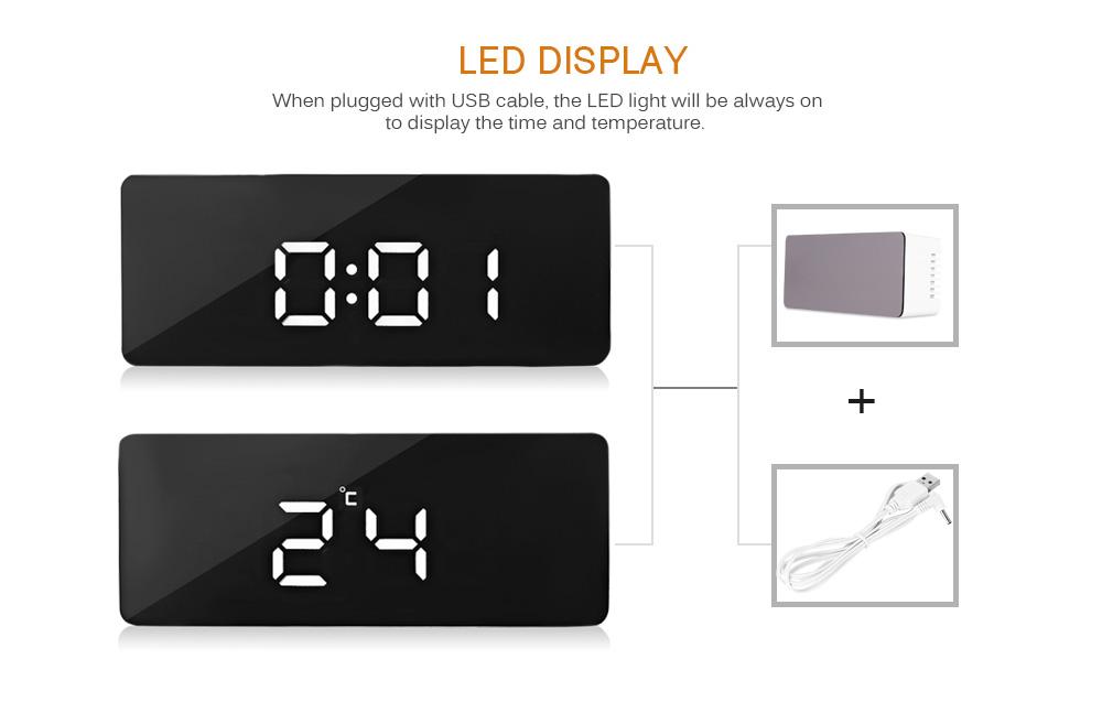 LED Mirror Alarm Clock
