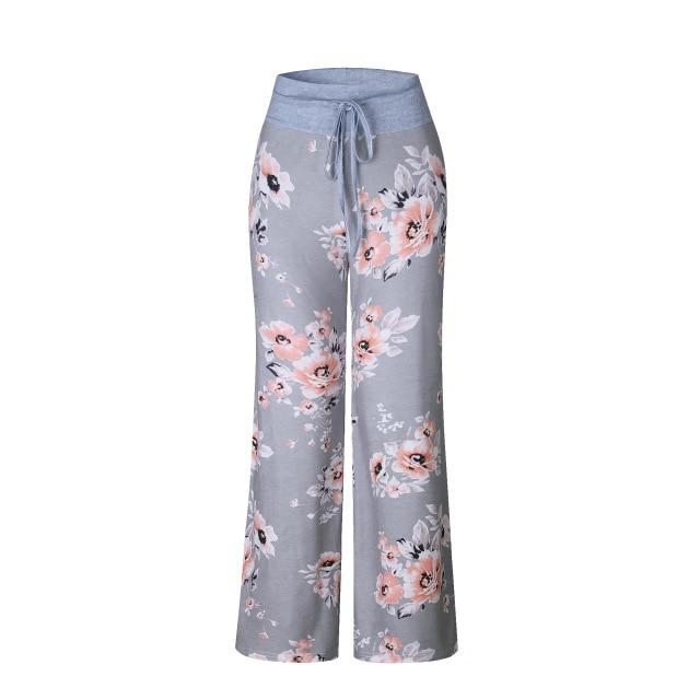 Casual Autumn Print Wide Leg Pants For Women