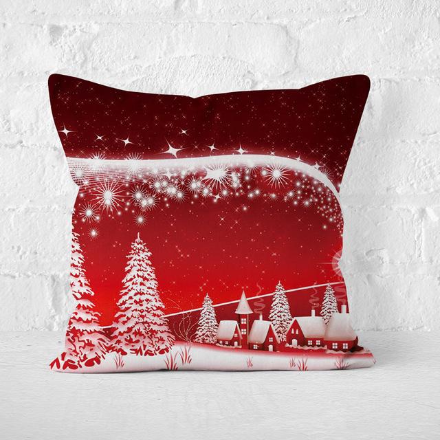 Short Plush Christmas Pillow Cover