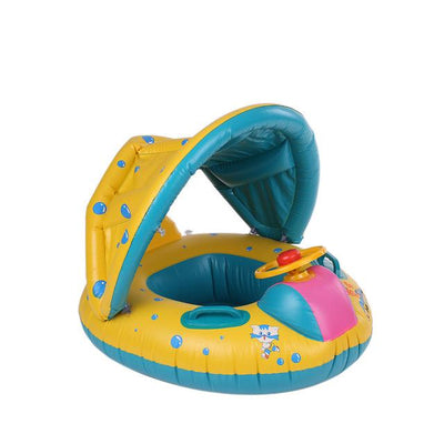 Inflatable Baby Swimming Ring With Adjustable Sunshade