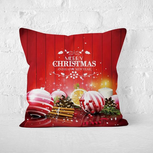 Short Plush Christmas Pillow Cover