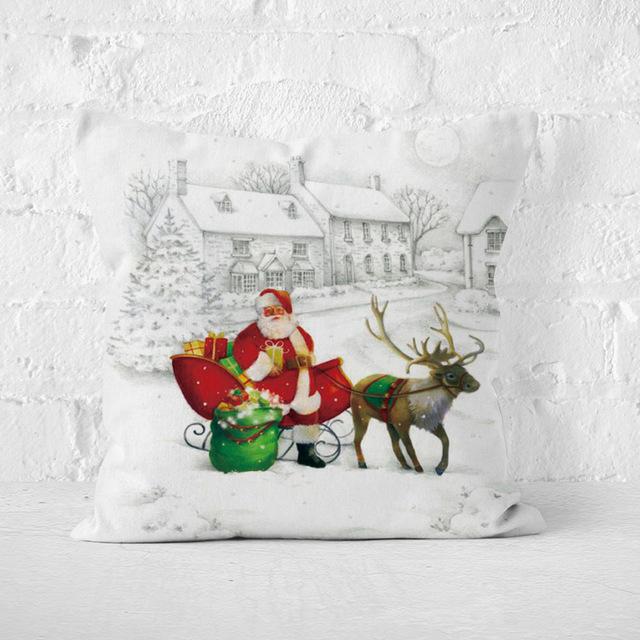 Short Plush Christmas Pillow Cover