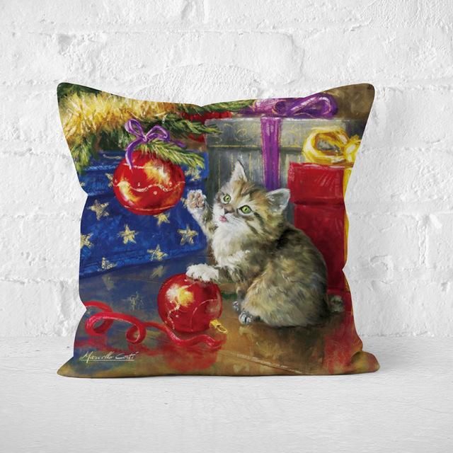 Short Plush Christmas Pillow Cover
