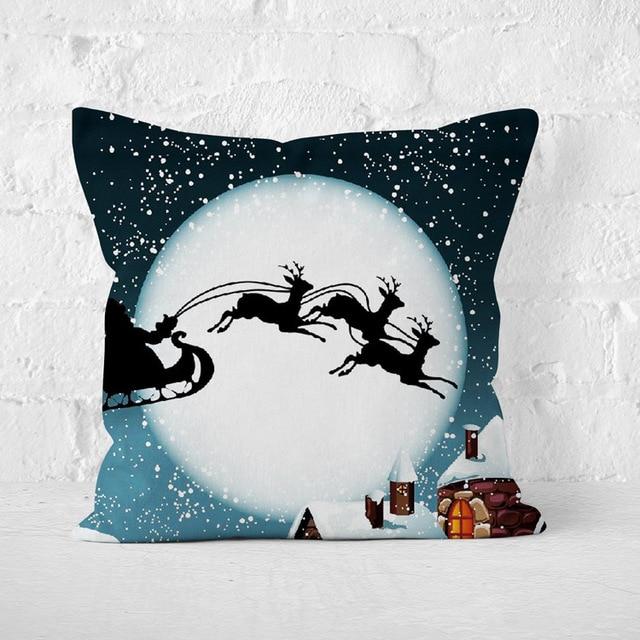 Short Plush Christmas Pillow Cover
