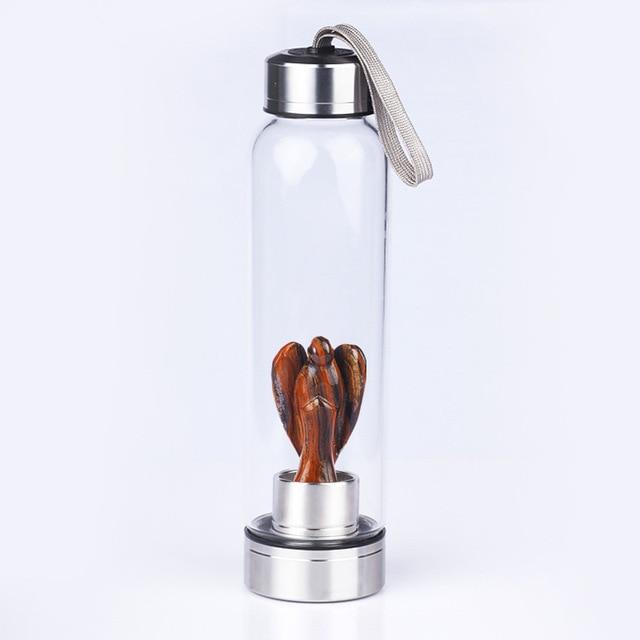 Gem Water Bottle With Natural Healing Crystal Wand