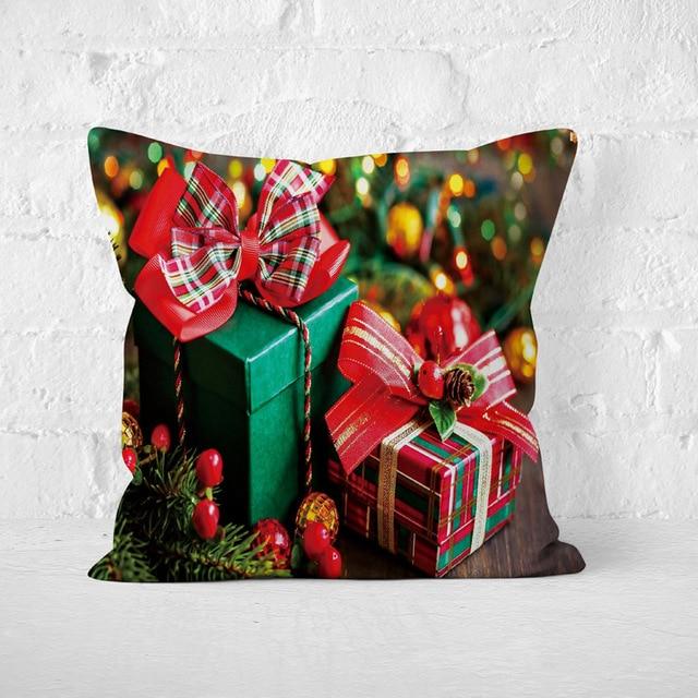 Short Plush Christmas Pillow Cover